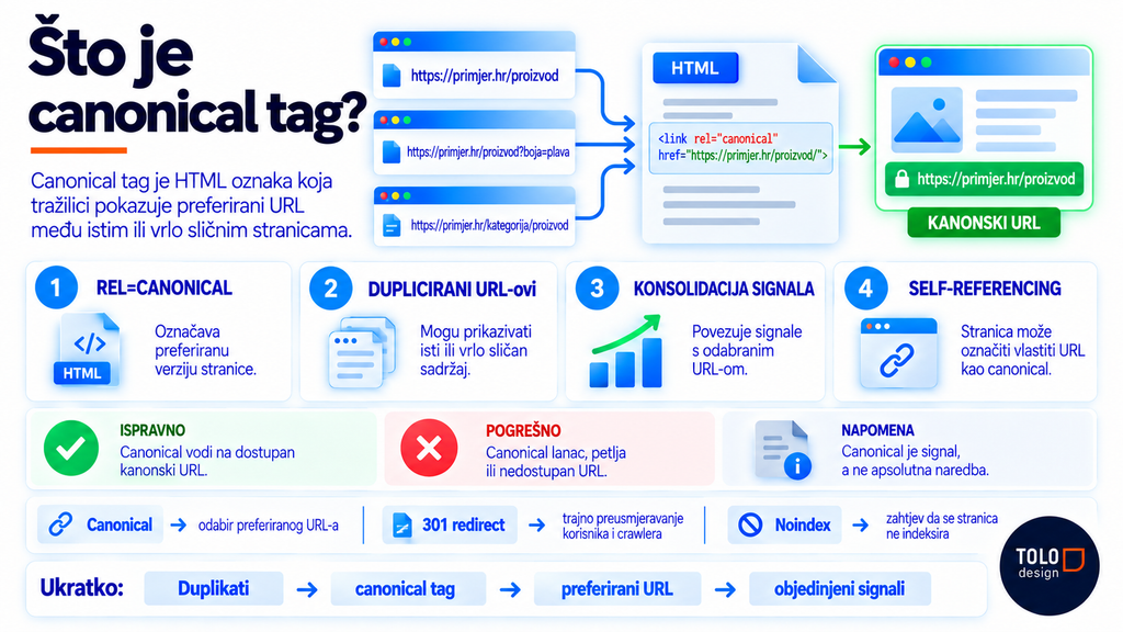 Canonical tag Što je, razlika između canonical taga, 301 preusmjeravanja